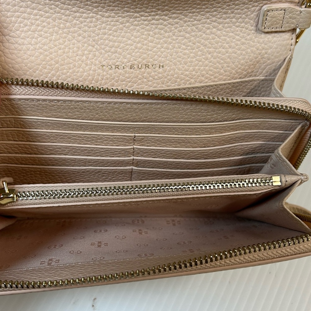 Tory Burch Thea Flat Wallet Crossbody Blush Pink - Picture 7 of 11